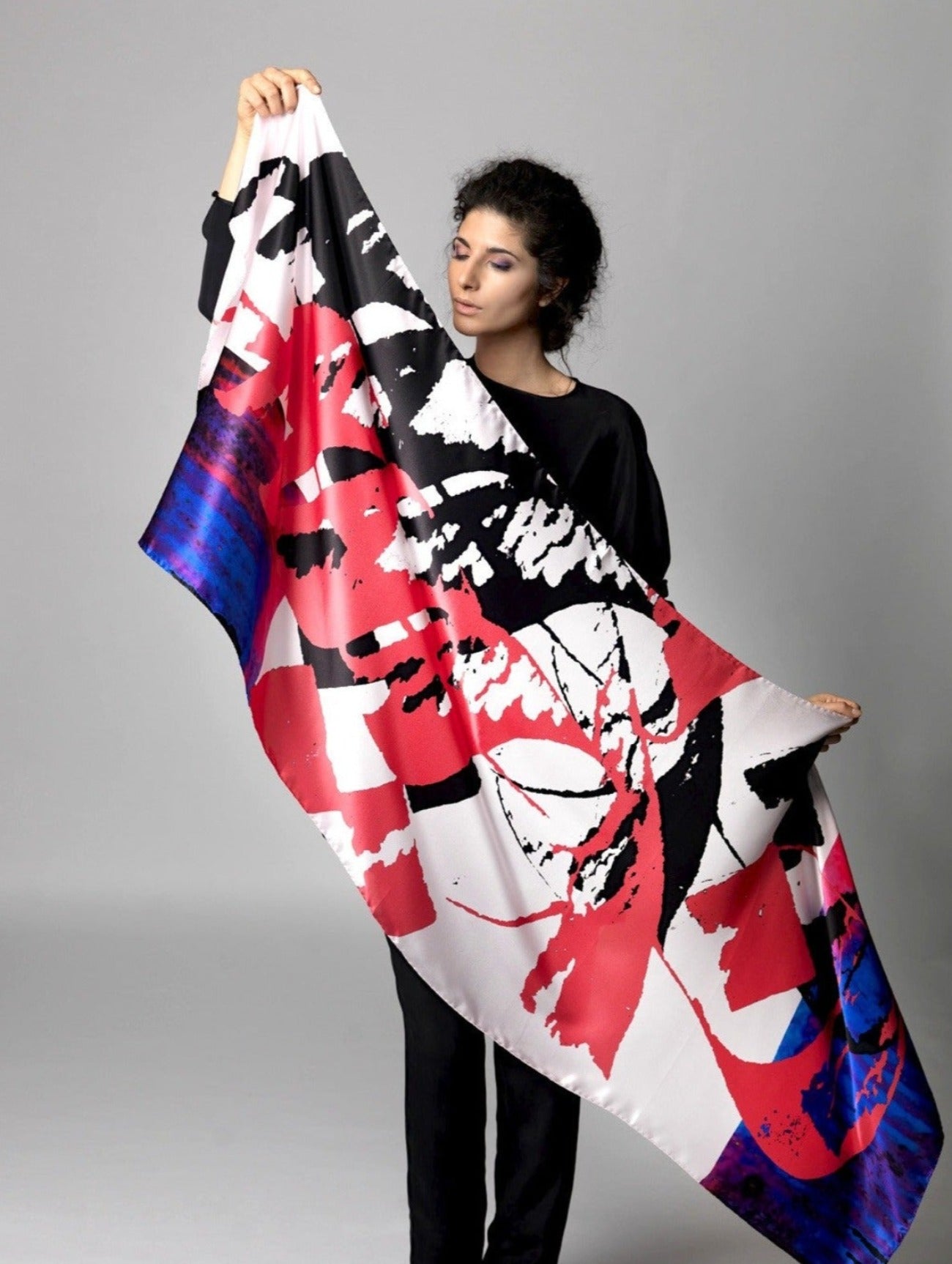 Nahara Graffiti Love Scarf on model